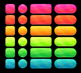 Wall Mural - Bright spectrum buttons set