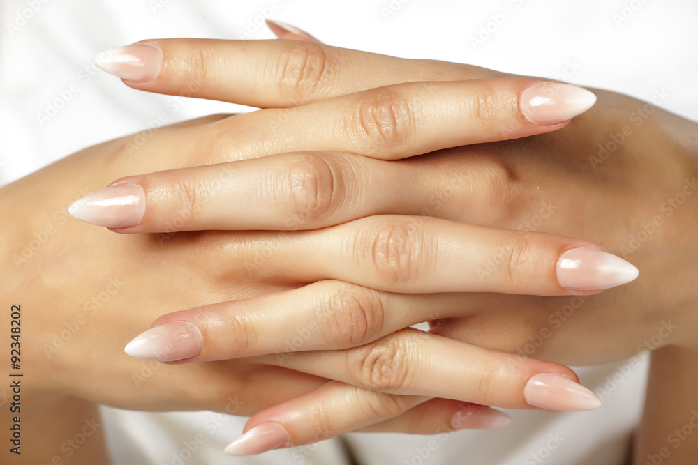 close up of ombre manicure