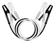 Car jumper power cables. Black and white