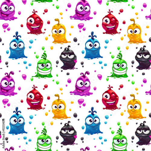 Naklejka na meble Seamless pattern with funny jelly characters