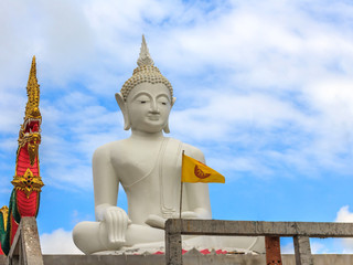 White buddha statue in thailand temple