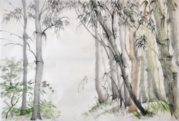 Obraz na płótnie obraz drzewa pejzaż las