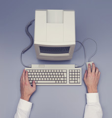 Retro computer - top view