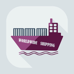 Flat modern design with shadow icons ship delivery