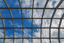 Glass Roof Sky Clouds