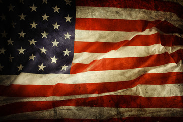 Wall Mural - Grungy American flag