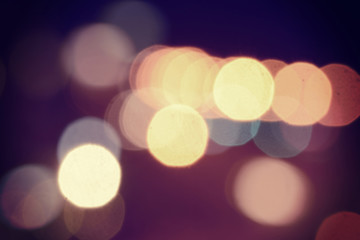 Bokeh lights blur vintage effect background