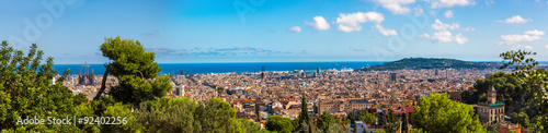 Naklejka na szybę Panoramic view of Barcelona