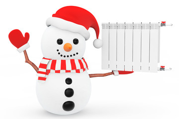 Aufkleber - Snowman with Heating Radiator