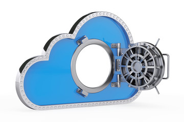 Aufkleber - Internet Security Concept. 3d Cloud with Safe Door