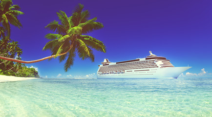 Wall Mural - Cruise Vacation Travel Beach Summer Trip Sky Sea Concept