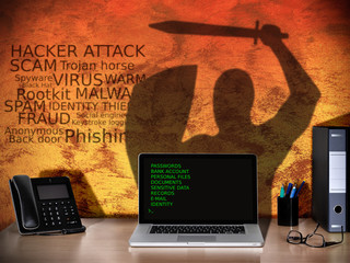 cyber crime of computer hacker that hacking antivirus software and stealing password 