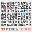 Pixel art web icons vector set 
