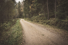 Rural Small Gravel Road In Finland