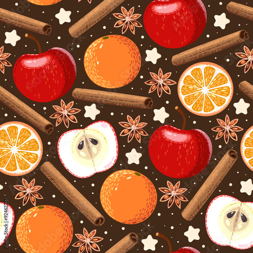Stoffe zum Nähen Nahtlose Apfel und orange