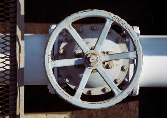 Wall Mural - old handwheel of valve. top view