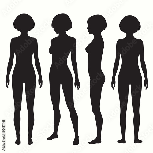 Human Body Anatomy Front Back Side View Vector Woman Illustration Stock Vektorgrafik Adobe Stock