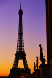 Fototapeta Paryż - Scenic view of the Eiffel tower during sunrise