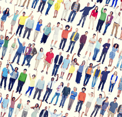 Canvas Print - People Diversity Success Celebration Community Crowd Concept