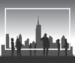 © Bluehousestudio - Silhouette people with copyspace frame.