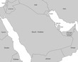 Saudi - Arabien / Karte in Grau (mit Beschriftung)