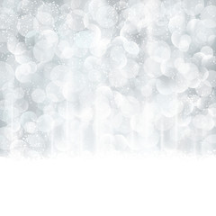 Sticker - Abstract silver Christmas, winter background with blurred lights