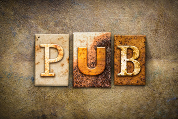 Wall Mural - Pub Concept Letterpress Leather Theme