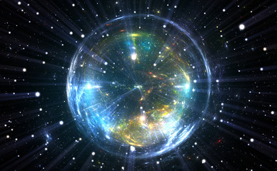 Wall Mural - Spherical energetic quantum bubble