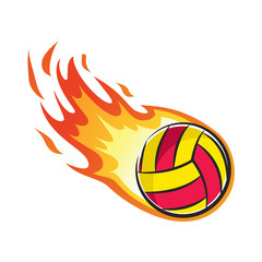 Wall Mural - flaming volley ball