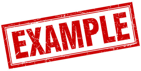 example red square grunge stamp on white