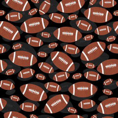 Wall Mural - Brown and Black Football Tile Pattern Repeat Background