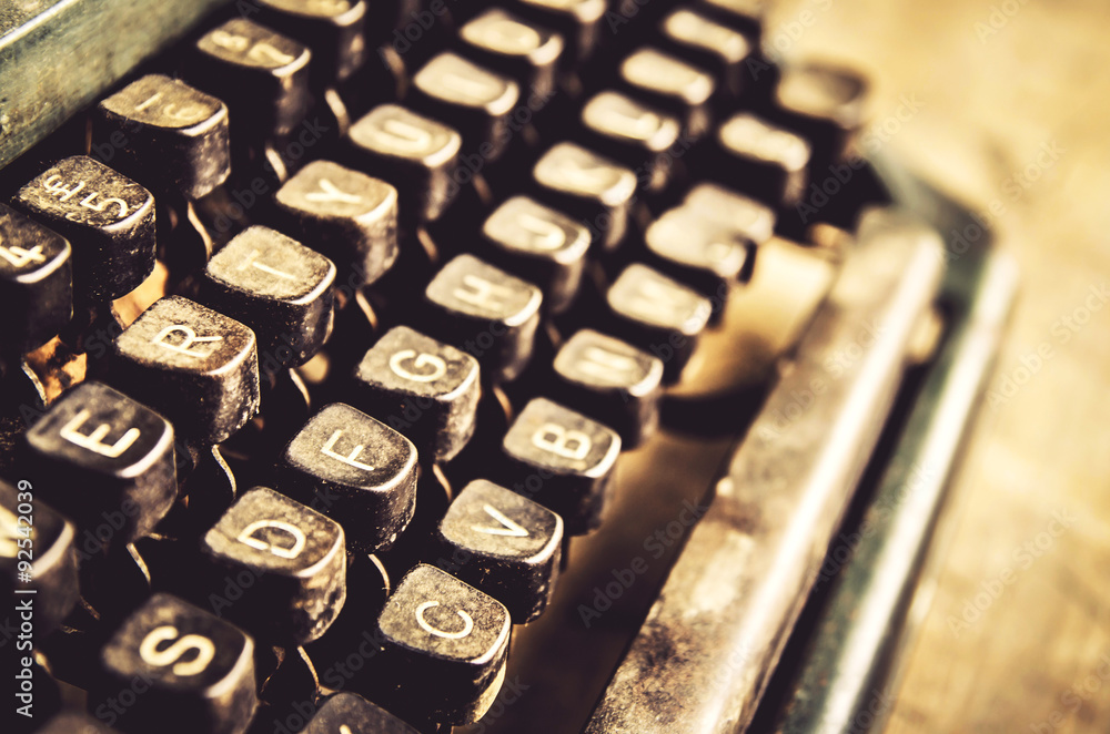 Fotoobraz close up of typewriter vintage retro styled beton architektoniczny