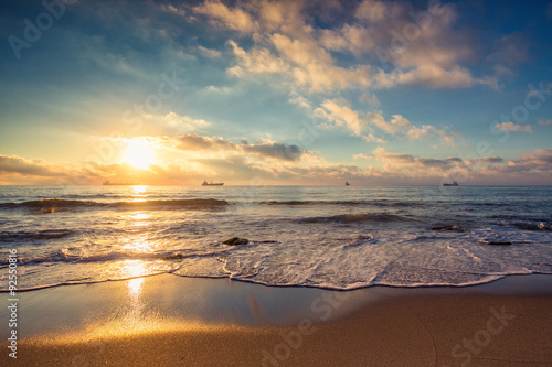 Obraz w ramie Beautiful cloudscape over the sea, sunrise shot