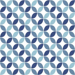 Sticker - Blue Geometric Retro Seamless Pattern