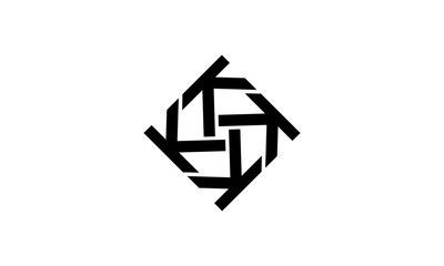 Wall Mural - intial letter K with link connection community logo design template