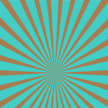 Sunburst With Ray Of Light. Template. Blue And Brown Background. Flat Design