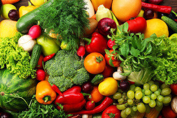 Sticker - Fresh vegetables and fruits background