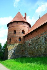 Wall Mural - Galves lake,Trakai old red bricks castle view