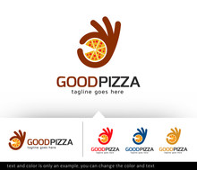 Good Pizza Logo Template Design Vector 