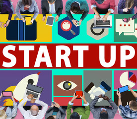 Sticker - Start Up Business New Launch Technology Concept