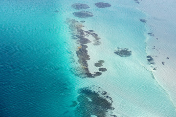 Wall Mural - blue ocean aerial view in shark bay Australia