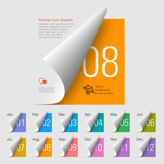 Wall Mural - colorful number buttons set #vector graphics