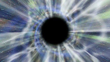 Sticker - Star Warp 012: Flying into a black hole in deep space (Loop).