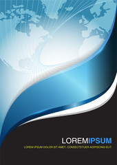 Fototapete - Blue brochure business vector design.