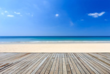Wooden Flooring And Tropical Beach