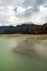 Wall Mural - Turquoise Water Gulkana River Flows by Alaska Range