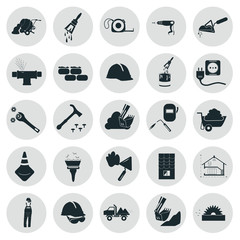 Set of twenty five construction icons