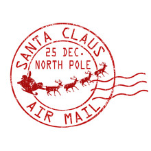 Santa Claus Air Mail Stamp