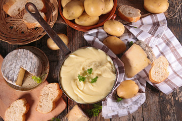 Canvas Print - aligot,cheese fondue