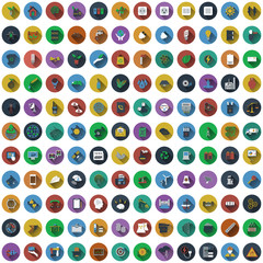 Wall Mural - Big set of circle flat design icons